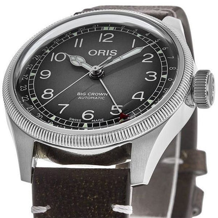 Oris Big Crown x Cervo Volante Læderrem Grå Urskive Automatisk 01 754 7779 4063-sæt herreur