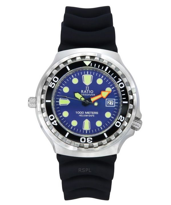 Ratio FreeDiver Version 03 Helium Safe 1000M Sapphire Quartz Blue Dial 1038EF102V-BLU-V03 Herreur