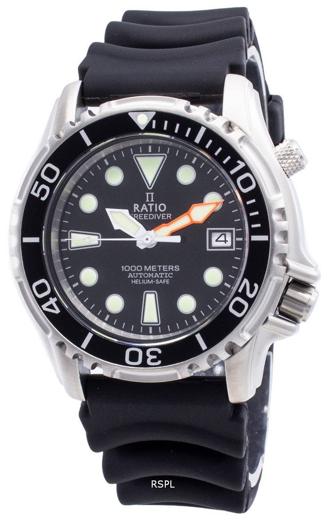 Ratio Free Diver Helium Safe 1000M Stainless Steel Automatic 1066KE20-33VA-BLK Herreur