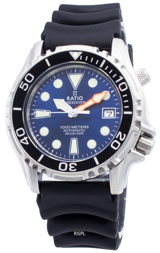 Ratio Free Diver Helium Safe 1000M Stainless Steel Automatic 1066KE20-33VA-BLU Herreur