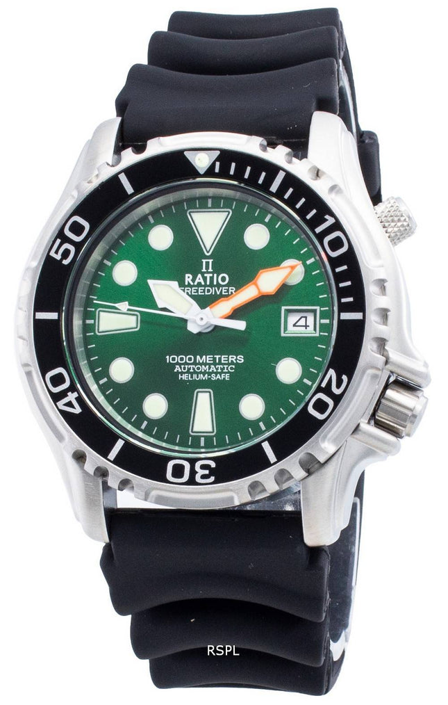 Ratio Free Diver Helium Safe 1000M Stainless Steel Automatic 1066KE20-33VA-GRN Herreur