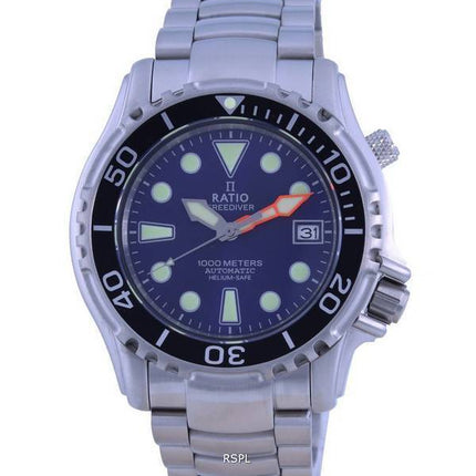 Ratio FreeDiver Helium Safe 1000M Blue Dial Rustfrit StÃ¥l Automatisk 1066KE26-33VA-BLU Herreur