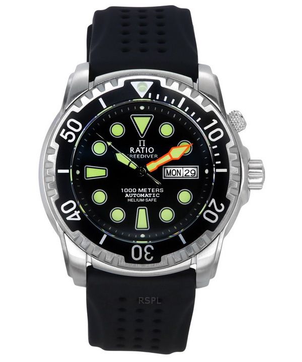 Ratio FreeDiver Version 02 Helium Safe 1000M Sapphire Automatic Black Dial 1068HA90-34VA-BLK-V02 Herreur