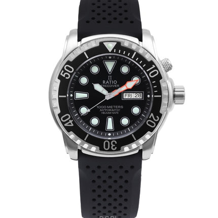 Ratio Free Diver Helium-Safe 1000M Safir Automatic 1068HA90-34VA-BLK Herreur