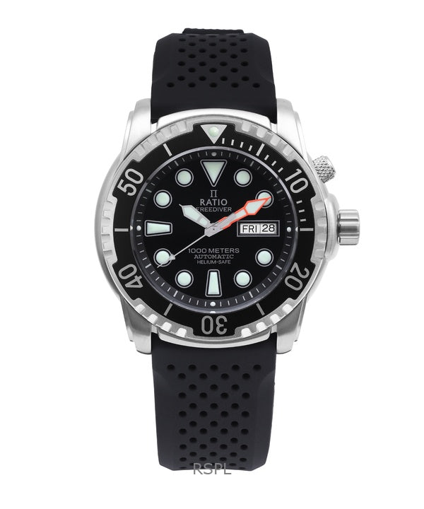 Ratio Free Diver Helium-Safe 1000M Safir Automatic 1068HA90-34VA-BLK Herreur