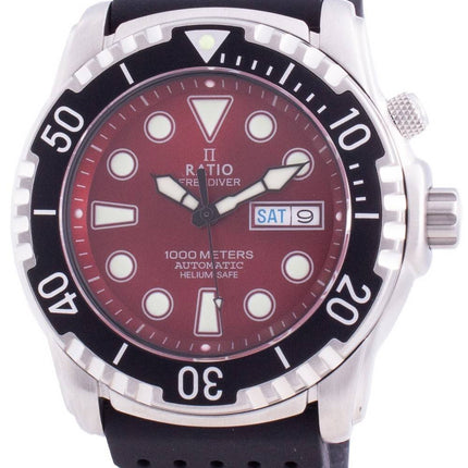 Ratio Free Diver Helium-Safe 1000M Safir Automatic 1068HA90-34VA-RED Herreur