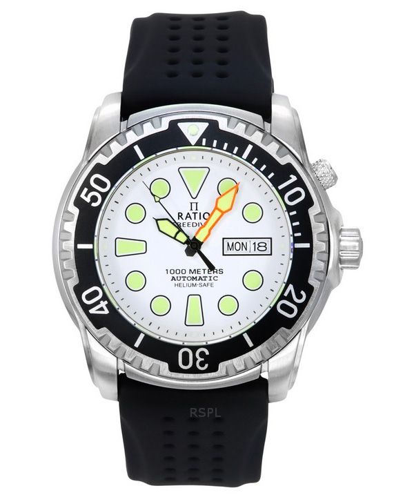 Ratio FreeDiver Version 02 Helium Safe 1000M Sapphire Automatic White Dial 1068HA90-34VA-WHT-V02 Herreur