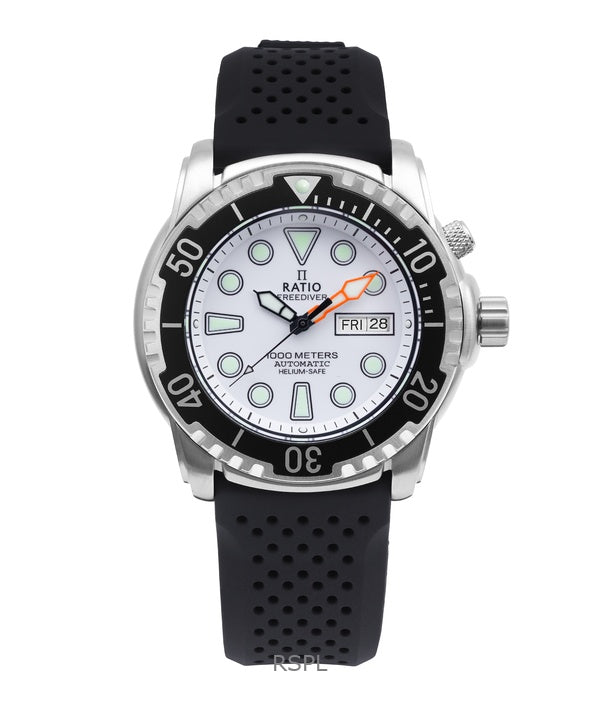 Ratio Free Diver Helium-Safe 1000M Safir Automatic 1068HA90-34VA-WHT Herreur