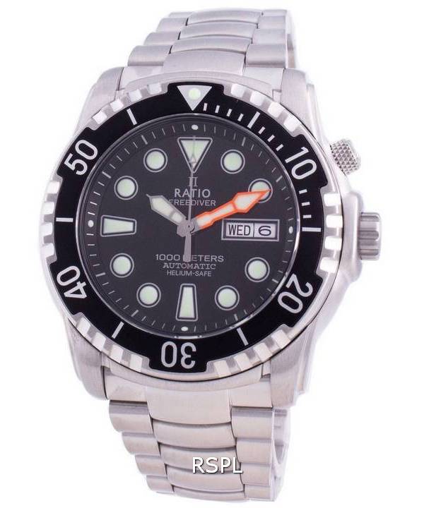 Ratio Free Diver Helium-Safe 1000M Sapphire Automatic 1068HA96-34VA-BLK Herreur