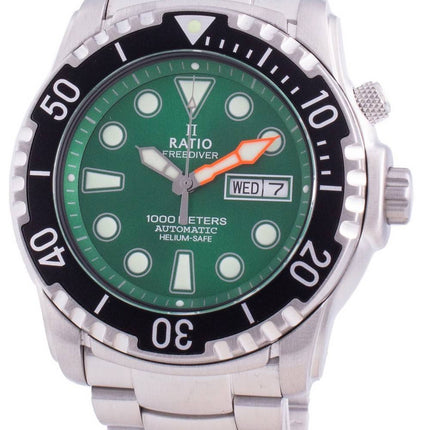 Ratio Free Diver Helium-Safe 1000M Safir Automatic 1068HA96-34VA-GRN Herreur