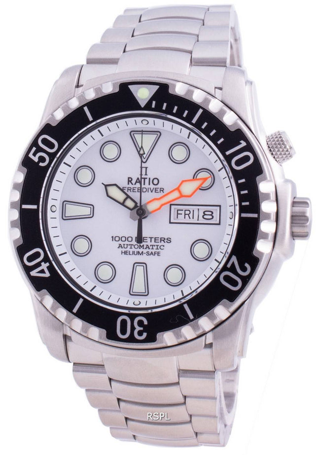 Ratio Free Diver Helium-Safe 1000M Sapphire Automatic 1068HA96-34VA-WHT Herreur