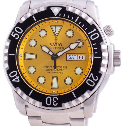 Ratio Free Diver Helium-Safe 1000M Safir Automatic 1068HA96-34VA-YLW Herreur