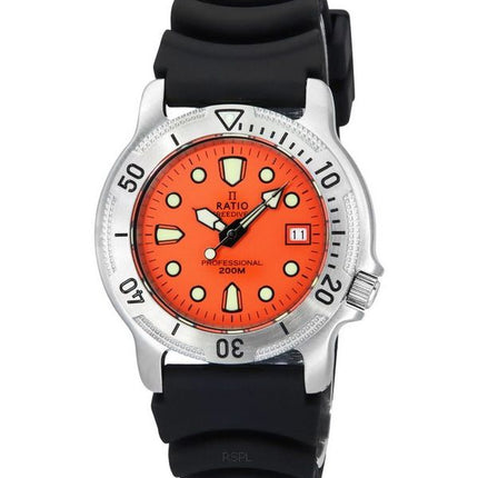 Ratio FreeDiver Professional Sapphire Orange Dial Quartz 22AD202-ORG 200M herreur