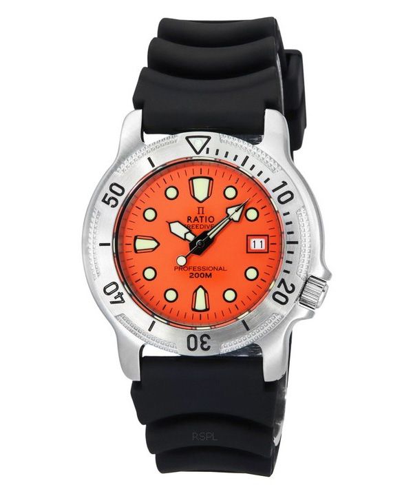 Ratio FreeDiver Professional Sapphire Orange Dial Quartz 22AD202-ORG 200M herreur