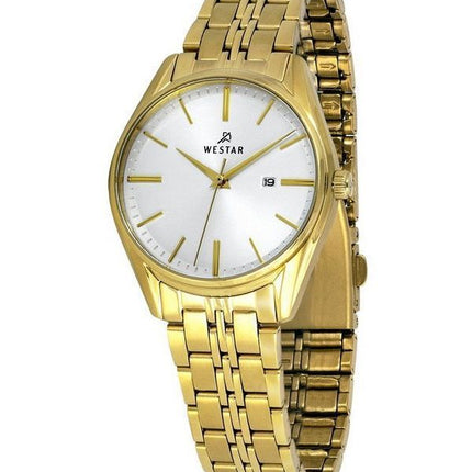 Westar Profile Gold Tone Rustfrit Steel White Dial Quartz 40210GPN107 Dameur