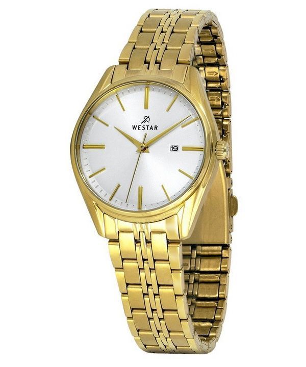 Westar Profile Gold Tone Rustfrit Steel White Dial Quartz 40210GPN107 Dameur