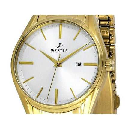 Westar Profile Gold Tone Rustfrit Steel White Dial Quartz 40210GPN107 Dameur