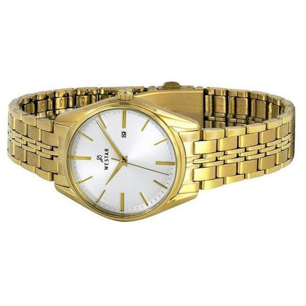 Westar Profile Gold Tone Rustfrit Steel White Dial Quartz 40210GPN107 Dameur