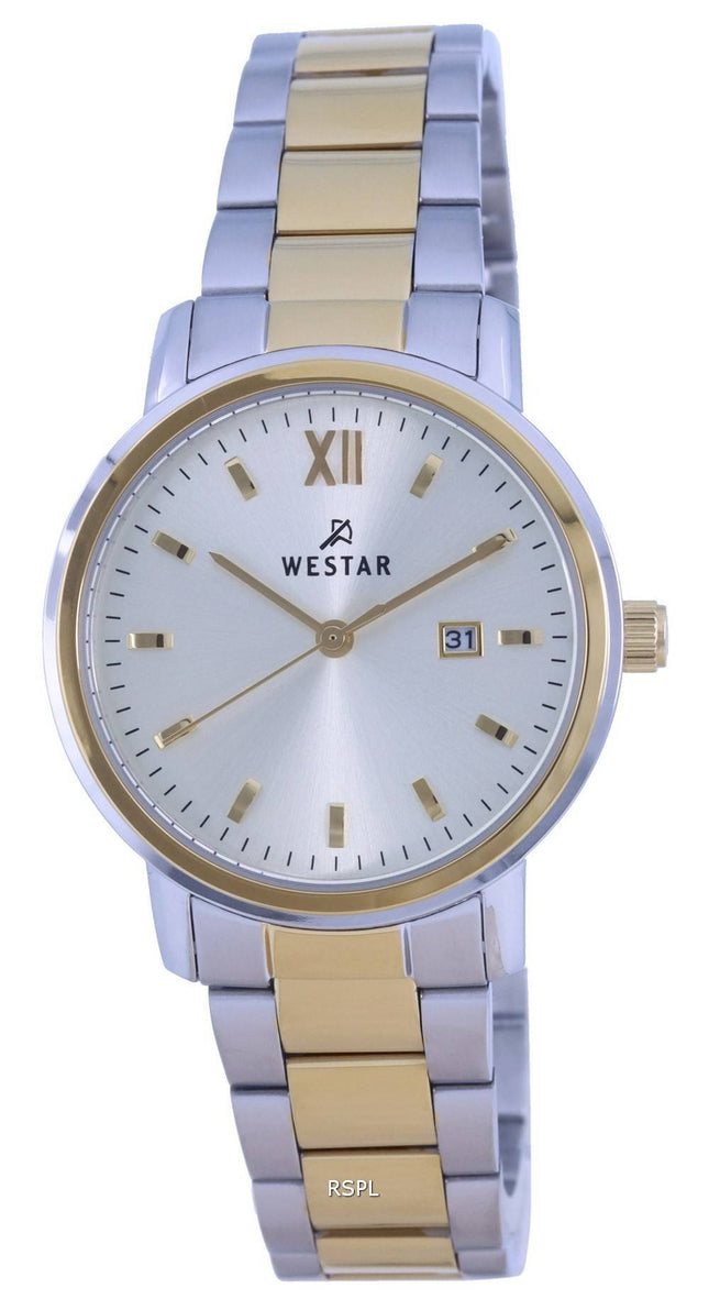 Westar Silver Dial Two Tone Rustfrit Steel Quartz 40245 CBN 102 Dameur