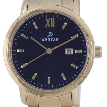 Westar Black Dial Gold Tone Rustfrit Steel Quartz 40245 GPN 103 Dameur