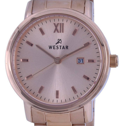 Westar Rose Gold Tone rustfrit stÃ¥l kvarts 40245 PPN 609 dameur