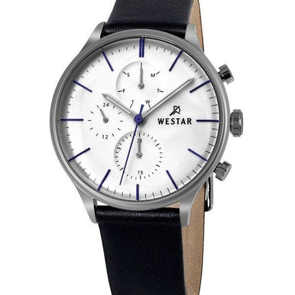 Westar profil læderrem Silver Dial Quartz 50192STN407 herreur