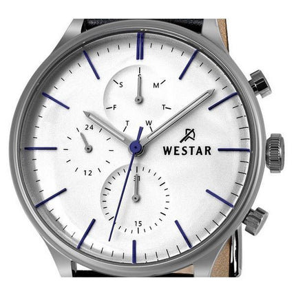 Westar profil læderrem Silver Dial Quartz 50192STN407 herreur