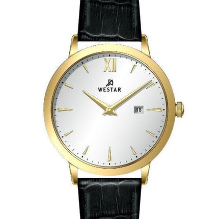 Westar profil læderrem Silver Dial Quartz 50214GPN107 herreur