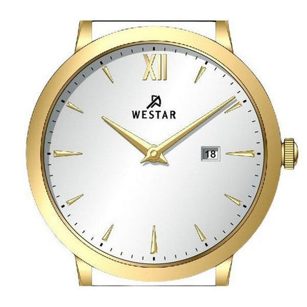 Westar profil læderrem Silver Dial Quartz 50214GPN107 herreur