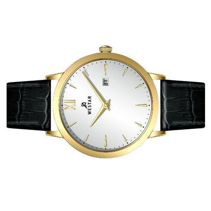 Westar profil læderrem Silver Dial Quartz 50214GPN107 herreur