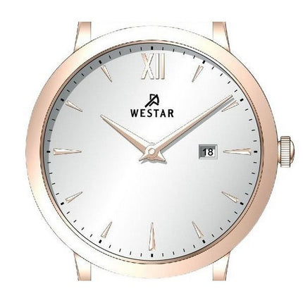 Westar profil læderrem Silver Dial Quartz 50214PPN627 herreur