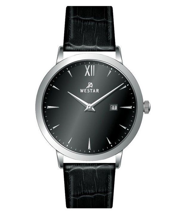 Westar profil læderrem Black Dial Quartz 50214STN103 herreur