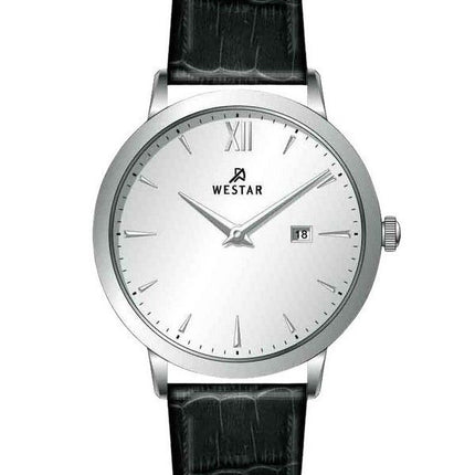 Westar profil læderrem Silver Dial Quartz 50214STN107 herreur