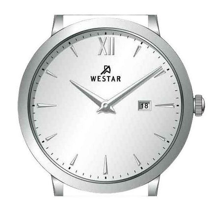 Westar profil læderrem Silver Dial Quartz 50214STN107 herreur