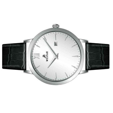 Westar profil læderrem Silver Dial Quartz 50214STN107 herreur