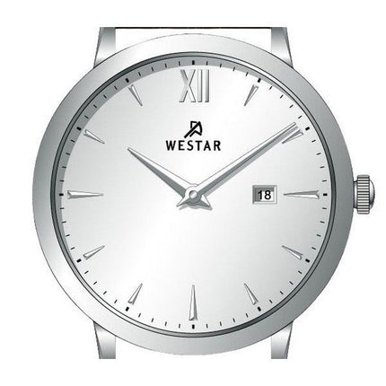 Westar profil læderrem Silver Dial Quartz 50214STN127 herreur