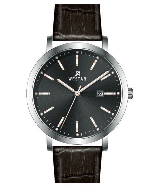 Westar profil læderrem Black Dial Quartz 50216STN623 herreur