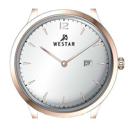 Westar profil læderrem Silver Dial Quartz 50217PPN607 herreur