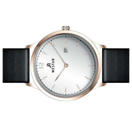 Westar profil læderrem Silver Dial Quartz 50217PPN607 herreur