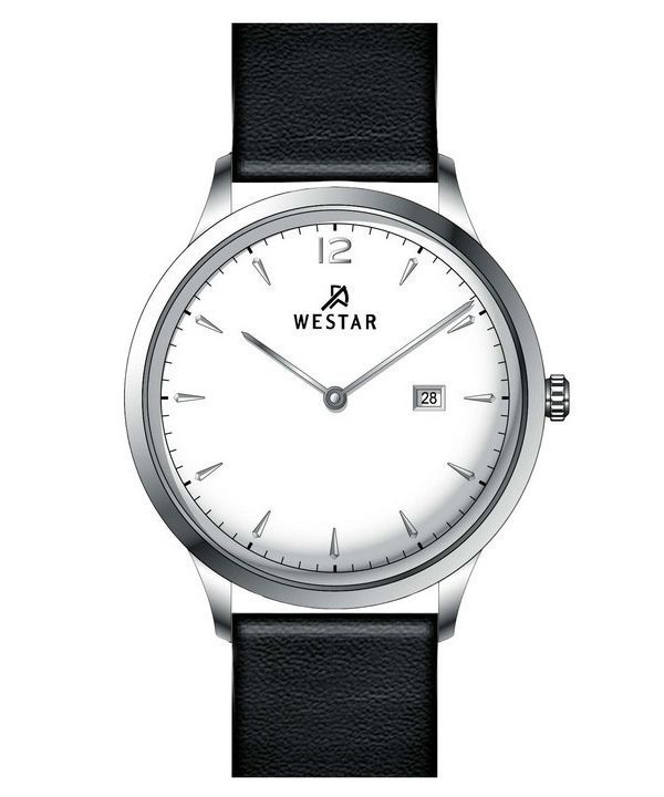 Westar profil læderrem White Dial Quartz 50217STN101 herreur