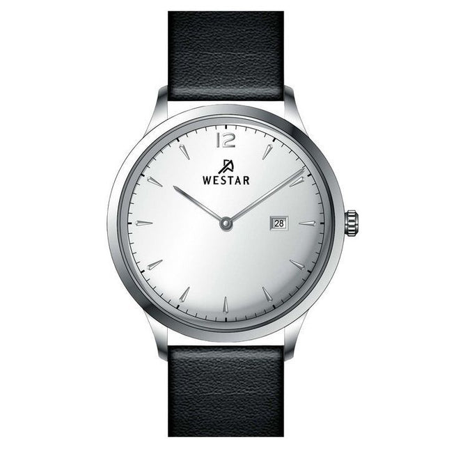 Westar profil læderrem Silver Dial Quartz 50217STN107 herreur