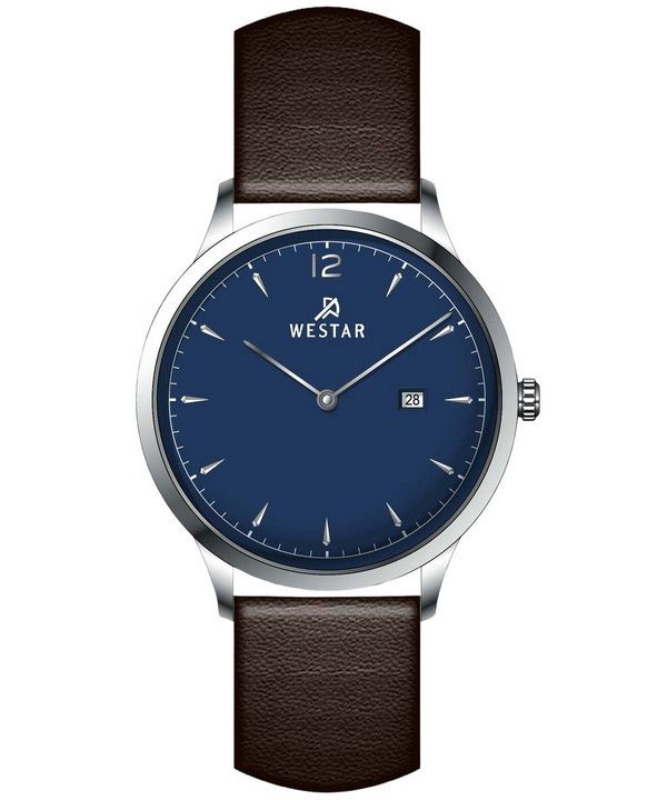 Westar profil læderrem Blue Dial Quartz 50217STN124 herreur