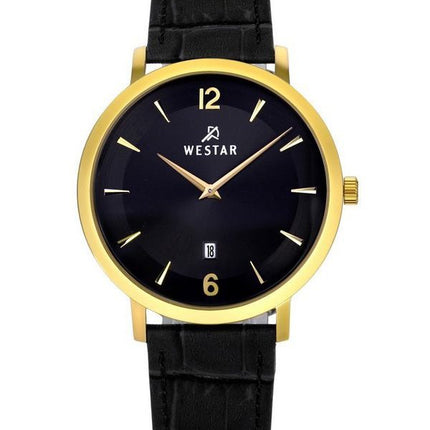 Westar profil læderrem Black Dial Quartz 50219GPN103 herreur