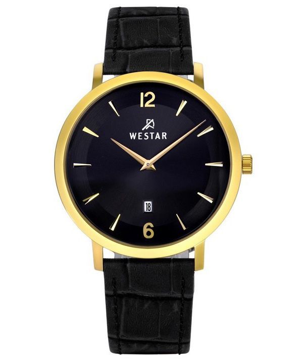 Westar profil læderrem Black Dial Quartz 50219GPN103 herreur