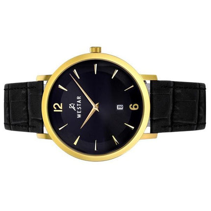 Westar profil læderrem Black Dial Quartz 50219GPN103 herreur