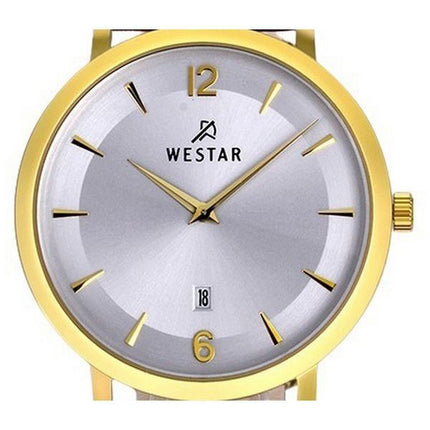 Westar profil læderrem Silver Dial Quartz 50219GPN127 herreur