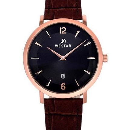 Westar profil læderrem Black Dial Quartz 50219PPN623 herreur