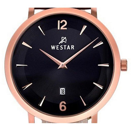 Westar profil læderrem Black Dial Quartz 50219PPN623 herreur