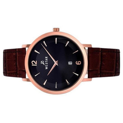 Westar profil læderrem Black Dial Quartz 50219PPN623 herreur