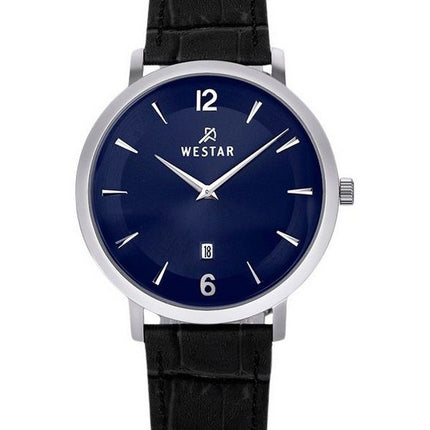 Westar profil læderrem Blue Dial Quartz 50219STN104 herreur